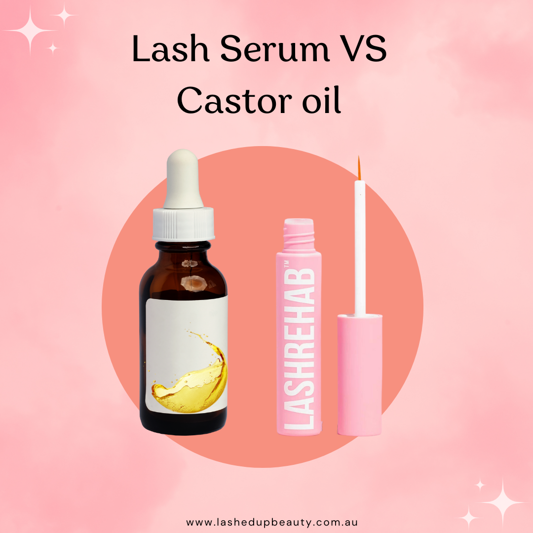 Peptideinfused growth serums VS Castor oil Lashed Up and Beauty